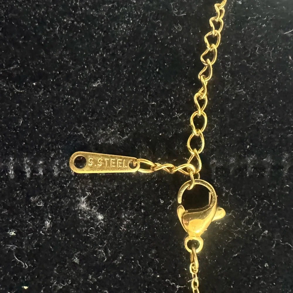 Macy’s Stainless Steel Heart Emerald Necklace - Picture 2 of 2